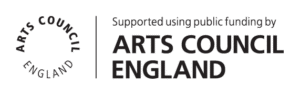 Logo saying 'Supported using public funding by Arts Council England'