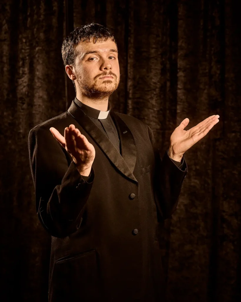 Actor dressed priest