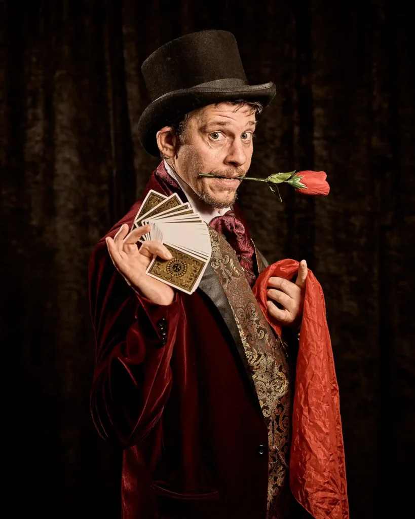 Actor dressed as magician