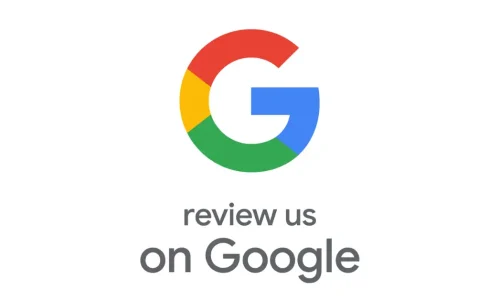 Google logo with the words 'Review us on Google'